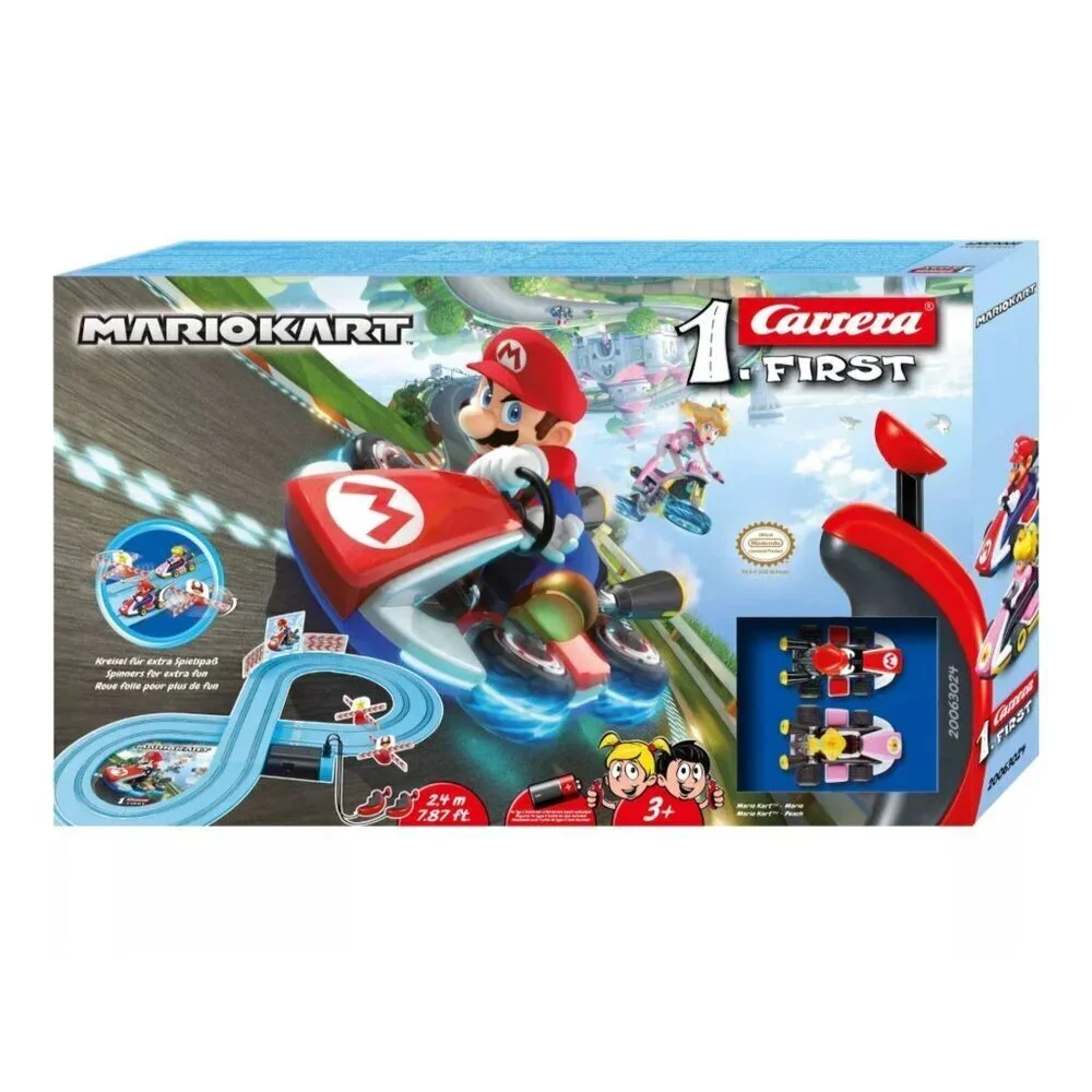 Carrera First Mario Kart Racing Set Featuring Mario and Peach Super Mario
